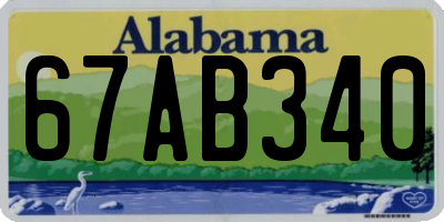 AL license plate 67AB340