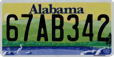 AL license plate 67AB342