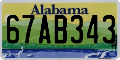 AL license plate 67AB343