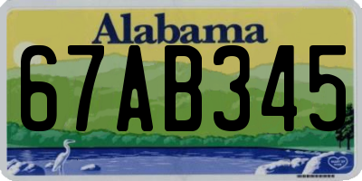 AL license plate 67AB345