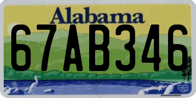 AL license plate 67AB346