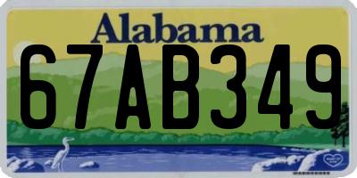 AL license plate 67AB349