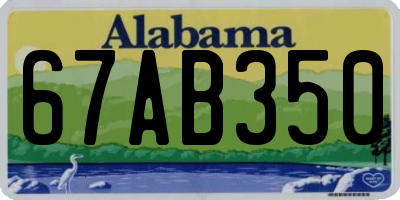 AL license plate 67AB350