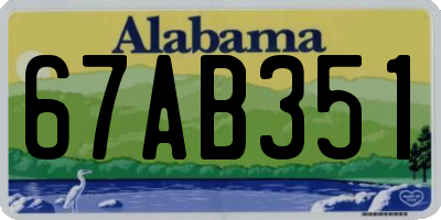 AL license plate 67AB351