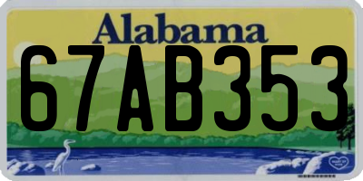AL license plate 67AB353
