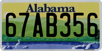 AL license plate 67AB356