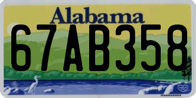 AL license plate 67AB358