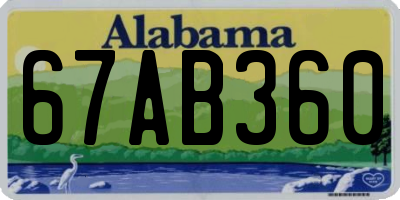 AL license plate 67AB360