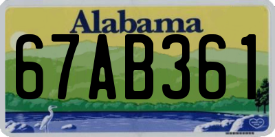 AL license plate 67AB361
