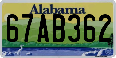 AL license plate 67AB362