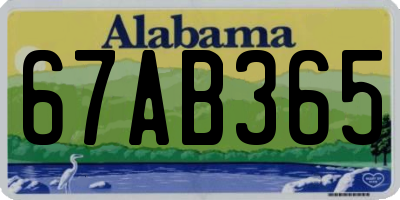 AL license plate 67AB365