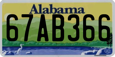 AL license plate 67AB366