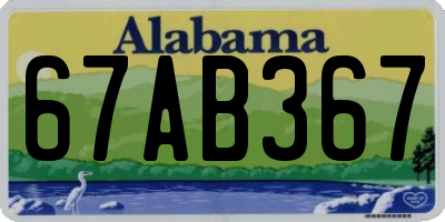 AL license plate 67AB367