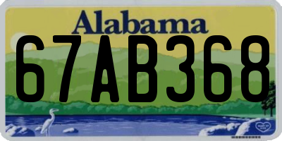 AL license plate 67AB368