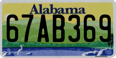 AL license plate 67AB369