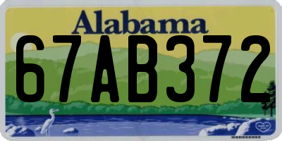 AL license plate 67AB372