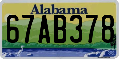 AL license plate 67AB378