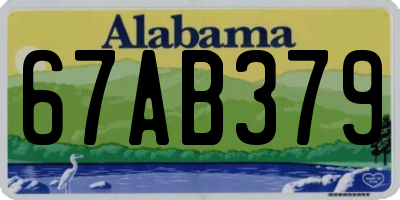 AL license plate 67AB379