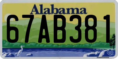 AL license plate 67AB381