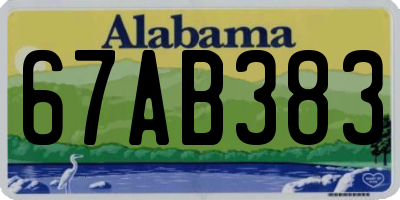 AL license plate 67AB383