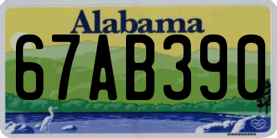 AL license plate 67AB390