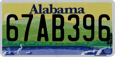AL license plate 67AB396