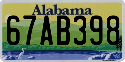 AL license plate 67AB398