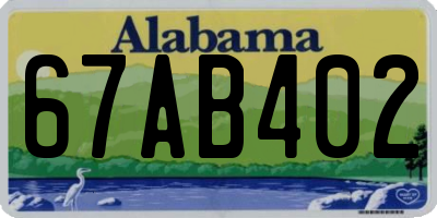 AL license plate 67AB402
