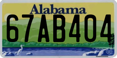 AL license plate 67AB404