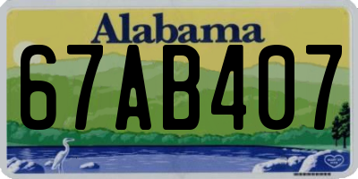 AL license plate 67AB407