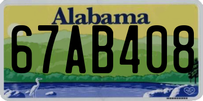 AL license plate 67AB408