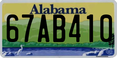 AL license plate 67AB410
