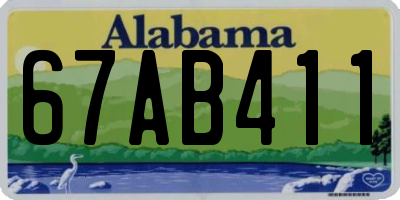 AL license plate 67AB411