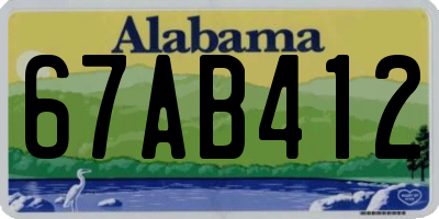 AL license plate 67AB412