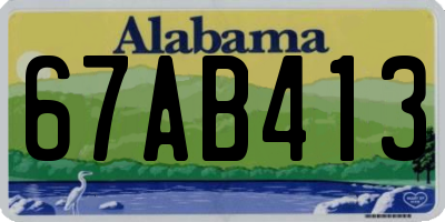 AL license plate 67AB413