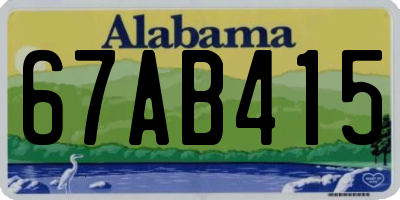 AL license plate 67AB415