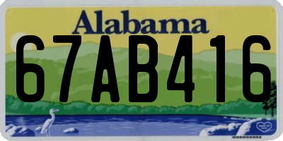 AL license plate 67AB416