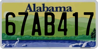 AL license plate 67AB417