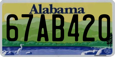 AL license plate 67AB420