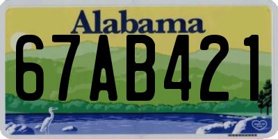 AL license plate 67AB421