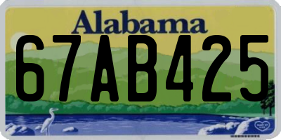 AL license plate 67AB425