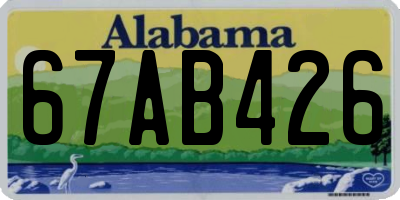 AL license plate 67AB426