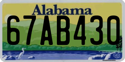 AL license plate 67AB430