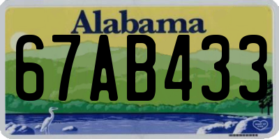 AL license plate 67AB433