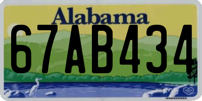 AL license plate 67AB434