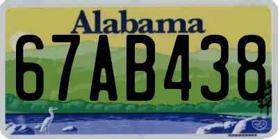 AL license plate 67AB438