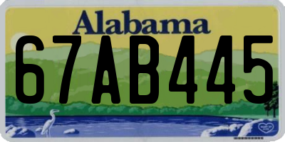 AL license plate 67AB445