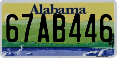 AL license plate 67AB446