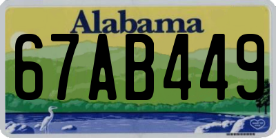 AL license plate 67AB449