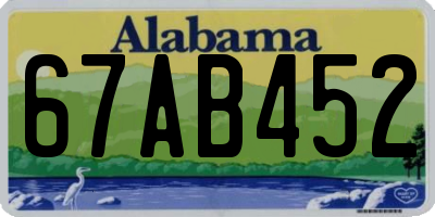 AL license plate 67AB452